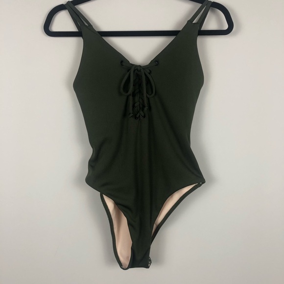 forest green one piece swimsuit